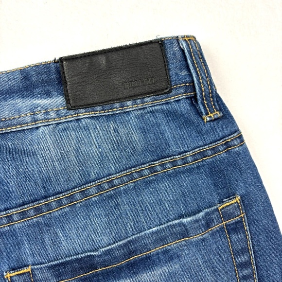Truth Substance Med Blue Faded Whiskered Mens Straight Leg Jeans Size 32/32 - Picture 8 of 15